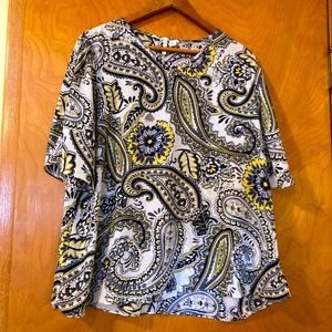 Cato paisley cold shoulder top, size large